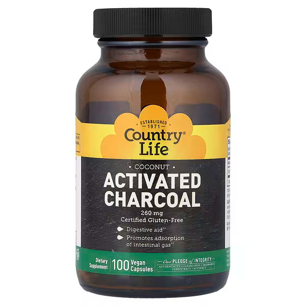 Activated Charcoal 260 mg 100 Vegan Capsules