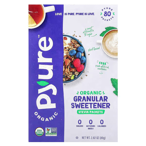Organic Granular Sweetener, Stevia, 80 Packets, 0.035 oz (1 g) Each