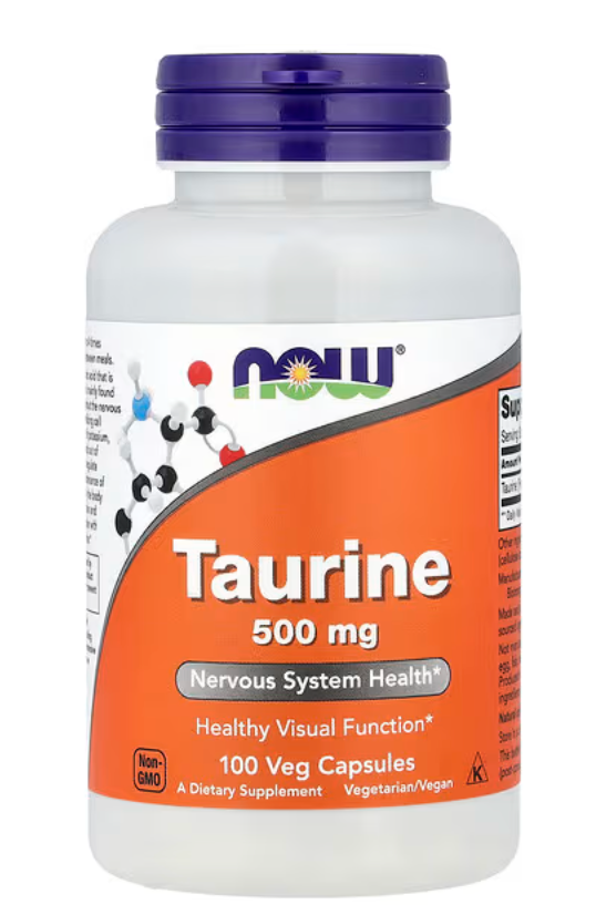NOW Foods, Taurine, 500 mg, 100 Veg Capsules