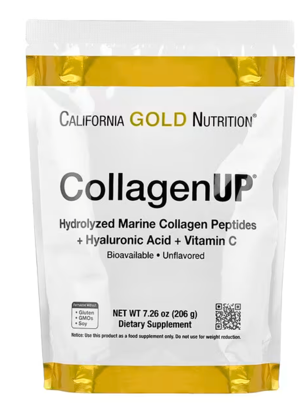 California Gold Nutrition, CollagenUP®, Hydrolyzed Marine Collagen Peptides with Hyaluronic Acid and Vitamin C, Unflavored, 7.26 oz (206 g)