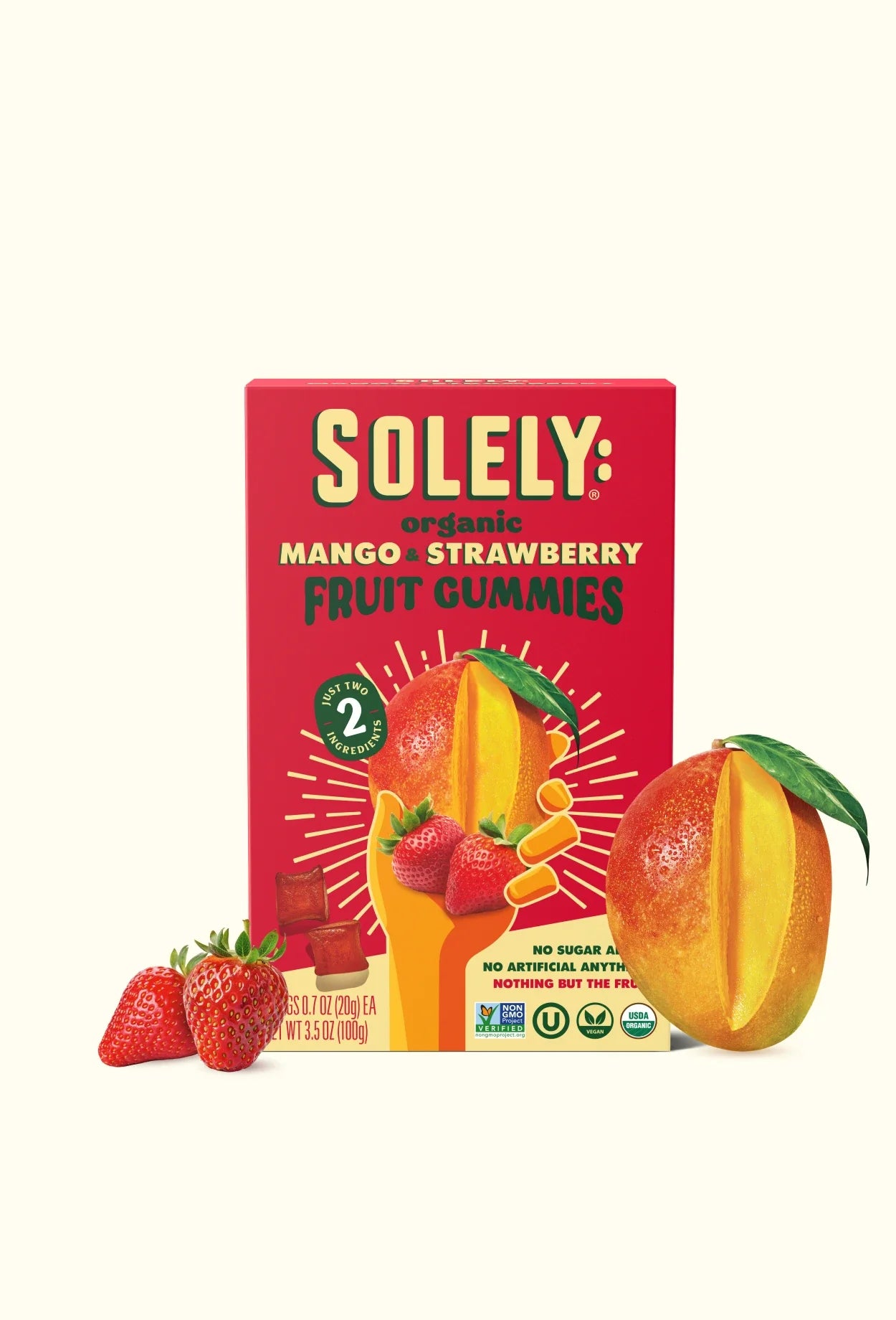 Organic Mango Strawberry Whole Fruit Gummies 5 pouches (20g) each